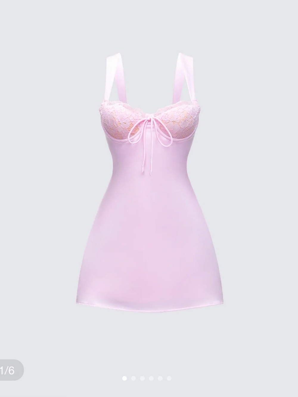Finesse Pink Lace-Trim Mini Dress